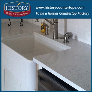 Marmot Historystone Tile and Slab Quartz Stone with Natural Marble Vein Surface Cut-To-Size for Kitchen Countertops or Worktops and Bar Tops