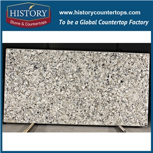 Mediterranea China White Granite Quartz Stone Slabs Polished, Interior Decor Walling & Flooring Tiles, Prefab Kitchen Countertops & Bath Vanity Top