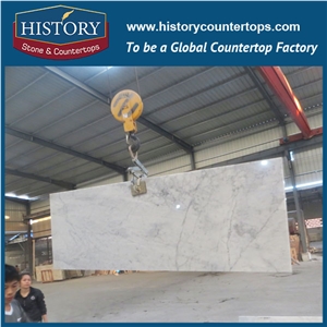 Natural Volakas Marble Stone Flat Polished Products Factory Supply Integrated Eased for Hotel Durable Countertops & Worktops