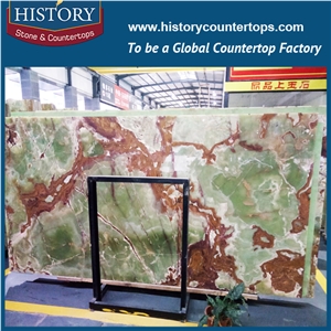 Polished Dark Green Onyx Slabs Forest Tiles Flooring and Wall Covering Pattern Natural Stone