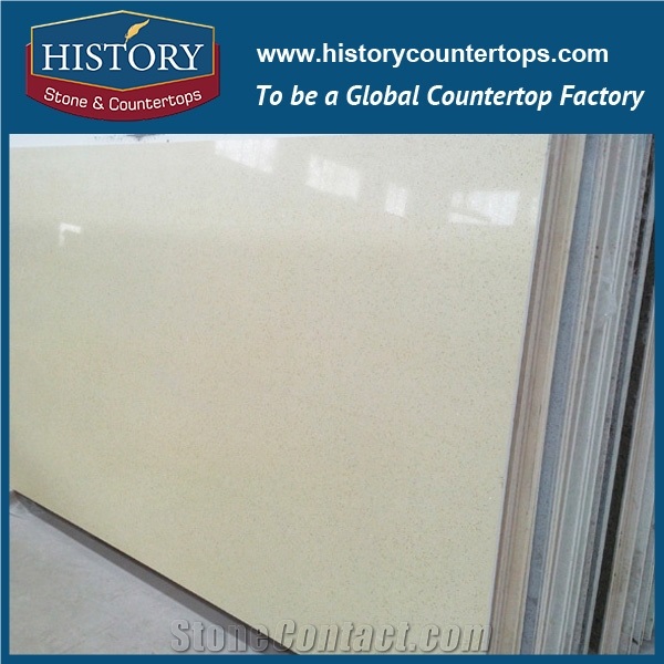 Popular Quartz China Manufacturer, Beige Quartz Stone Engineered Slabs & Tiles Polished Surface Interior / Exterior Decor