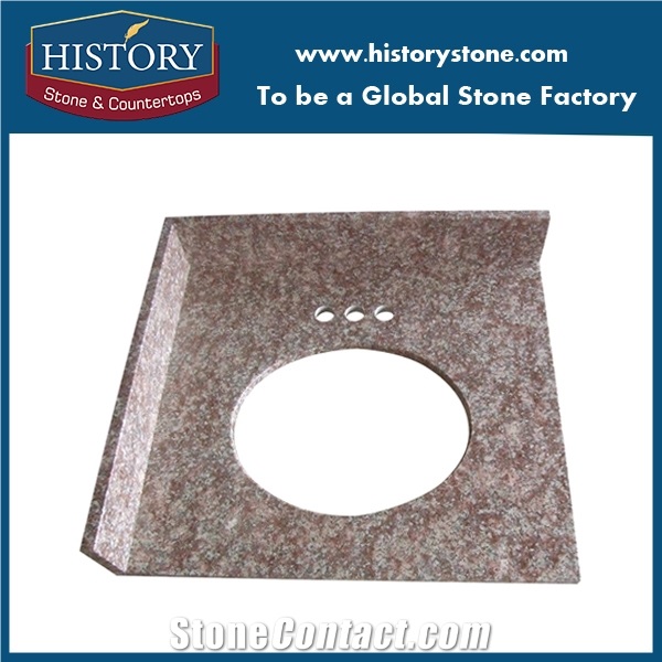 Red Peach Granite from China Engineered Stone Factory,Market Used in Polished Bathroom Vanity Tops,Surface