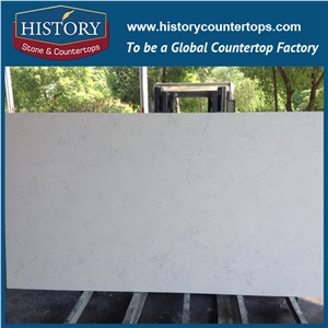 Torquay White Quartz Stone Slabs Polished for Interior Wall & Floor Covering Tiles, Prefab Kitchen Countertops & Bath Vanity Top Usa Popular