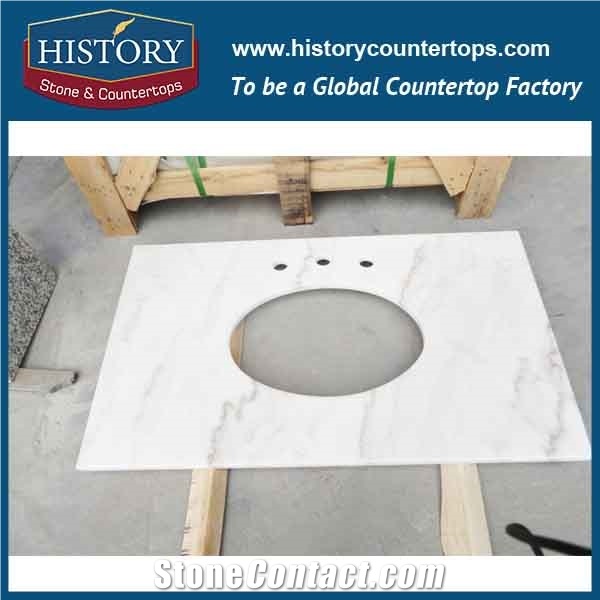 Wholesale High Quality China Landscape White Countertop, Guangxi White Marble,Factory Direct Supply Custom Cut Marble Top Dining Table Replacement