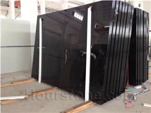 Artificial Black Glass Slabs & Tiles, Chinese Pure Black, Polished Tiles for Stair Covering Tiles, Wall Tiles Interior Decoration