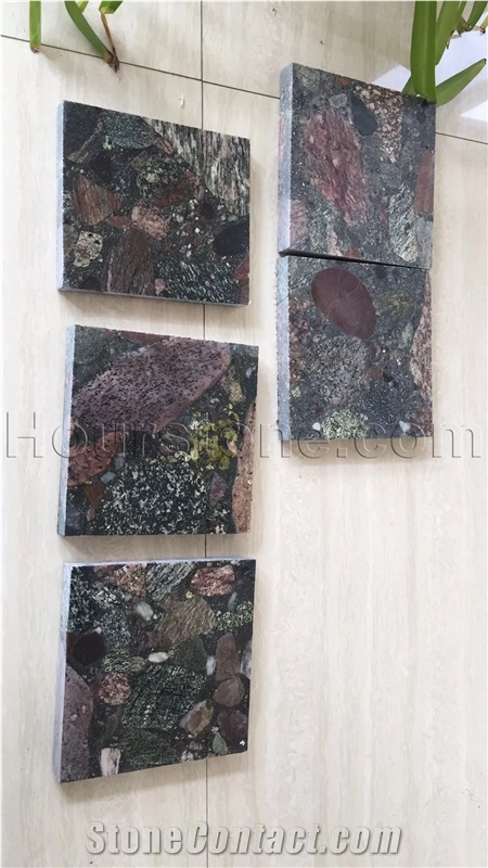 Natural Seven Color Stone Big Tiles, Rainbowstone Granite Tiles