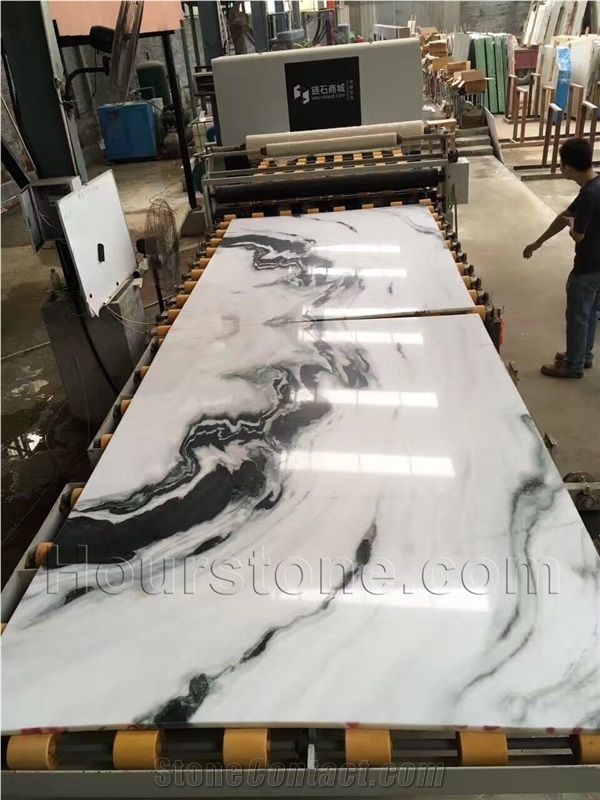 Panda White Slabs Tiles White Book Match Marble Tiles China