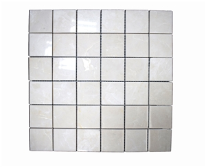 Factory Directly Beige Marble Mosaic ,Polished Square Marble. Mosaic Tile
