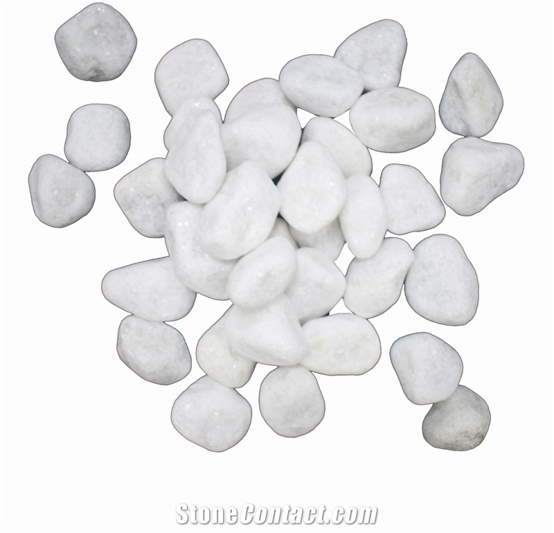 Factory Sale Natural Stone Snow White Round Quartzite Dolamite Pebbles