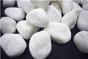 Factory Sale Natural Stone Snow White Round Quartzite Dolamite Pebbles