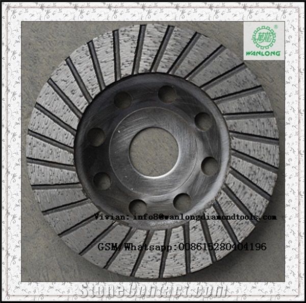 Wanlong Top Quality 75-175mm Diamond Single Row Cup Wheel for Granite and Marble Polishing