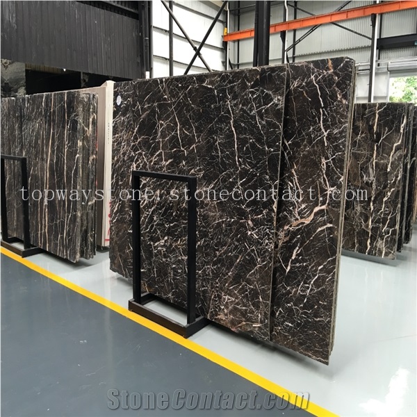 China Golden Jade Gold Brown Marble Big Slab&Chinese Imperial Brown Stone Wall, Polished Saint St Laurent Marble Kitchen Tile