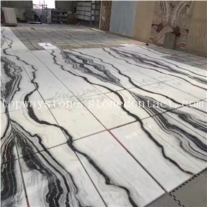 China Panda White Marble,Landscape Paintings Marble with Polished Surface