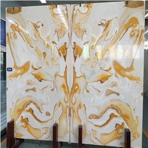 Yellow Artificial Onyx Slabs & Tiles