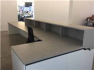 Gris Thala - Thalia Grey Limestone with a Water Cut Edge Office Desk