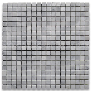 Bianco Carrara White Marble Mosaic Tile Polished Square 5/8 (15mm) Vieka Stone for Kitchen, Washroom, Bathroom, Backsplash Wall and Floor