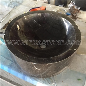 China Round Polished Marble Washbasin Wash Bowls Sink & Basins for Kitchen and Bathroom from Manufacturer Vieka Stone