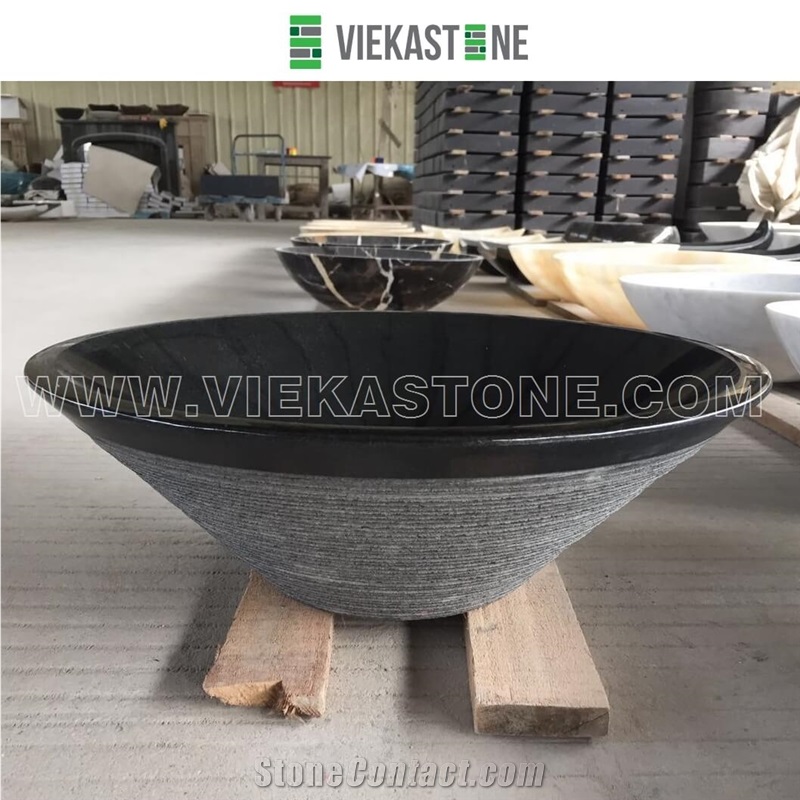 China Shanxi Absolute Black Granite & Marble Washbasin Wash Bowls Sink & Basins for Kitchen and Bathroom from Manufacturer Vieka Stone