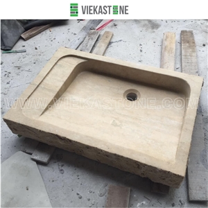 China Yellow Sandstone Washbasin Wash Bowls Sink & Basins for Kitchen and Bathroom from Manufacturer Vieka Stone