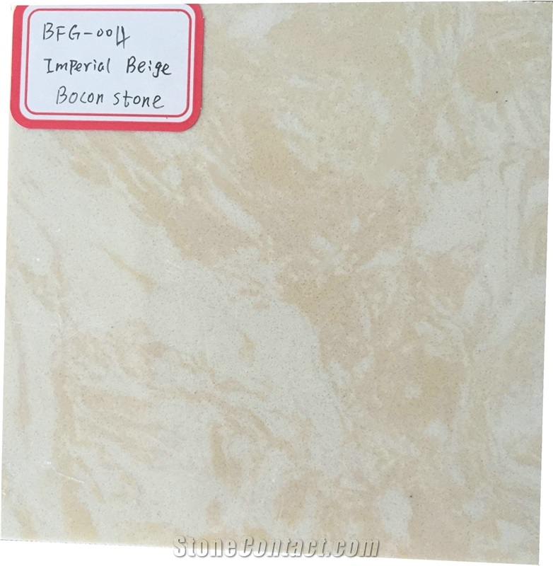 Imperial Beige Bfg-004 Artificial Stone Tiles/Slabs,Wall Cladding/Floor Covering/Landscaping/Water-Jet/Cut-To-Size/Building Design/Project