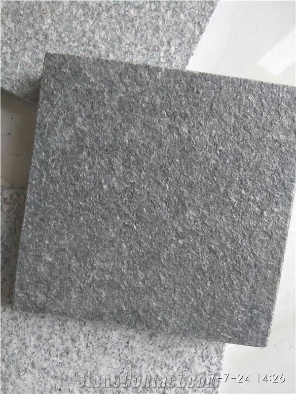 New G684 Black Granite Flamed Leather Surface Tiles Slabs Competitive Prices