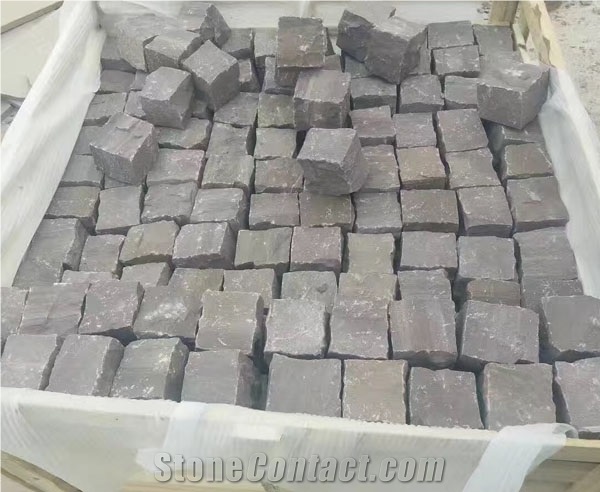 10x10x10 Natural Split Sandstone Cubes, Sandstone Driveway Paving Stone Cube Stone