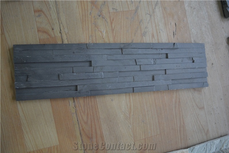 Black Natural Slate Cultured Stone for Wall Cladding