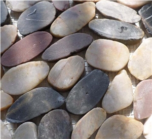 Cheap Sliced Nature River Pebbles Mesh Tiles