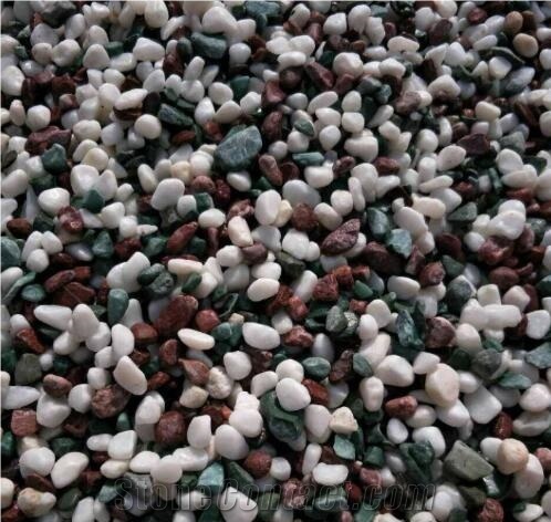 China 5 Color Natural Stone Tumble Pebbles 15-20mm