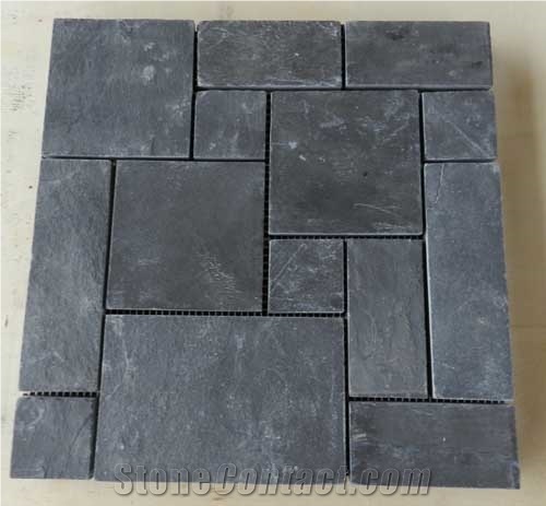 China Cheap Various Kinds Of Slate Mosaic on Mesh Tiles