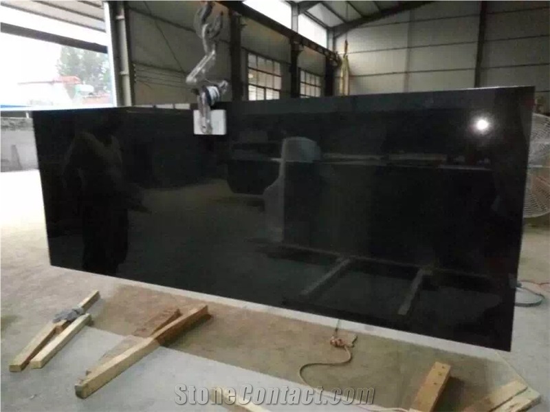 China Natural Building Stones Shanxi Black Granite Polished Slabs