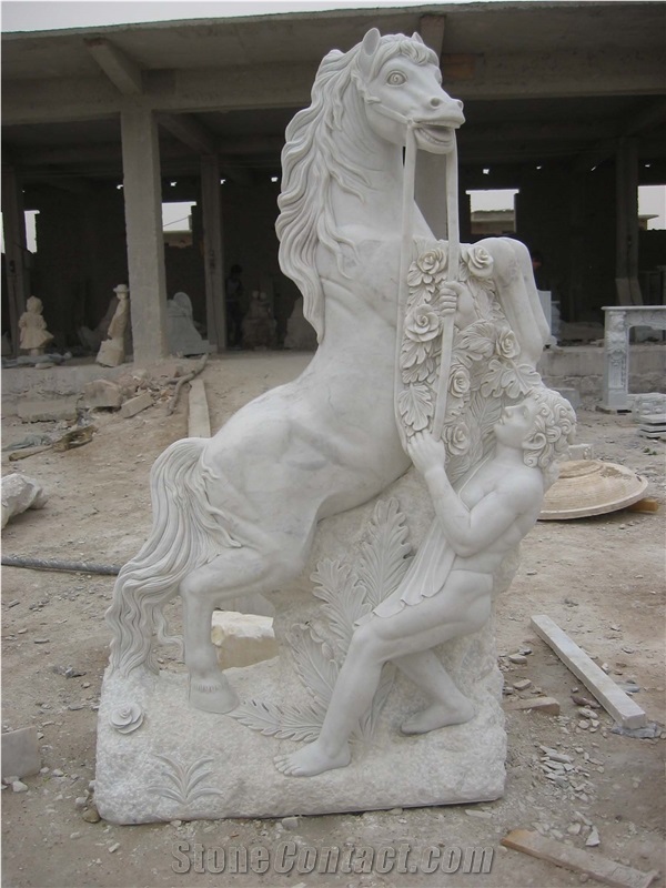 China Quarry Natural Stone Life Size Custmoized Marble Horse Sculpture  Large Animal Statue Molds for Sale Outdoor and Modern Decoration Wholesale  from China 
