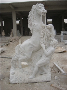 China Quarry Natural Stone Life Size Custmoized Marble Horse Sculpture Large Animal Statue Molds for Sale Outdoor and Modern Decoration Wholesale