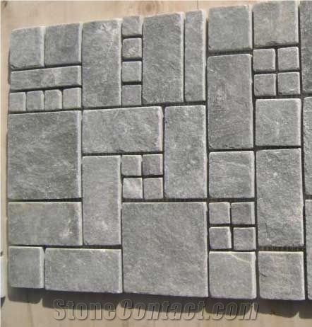 Hebei Quartizte French Pattern Mosaic Mesh Tiles 305*305cm