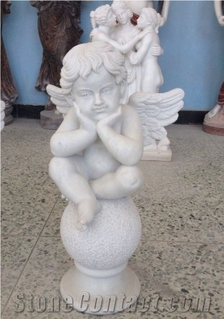 Hot Sale Western Style China White Marble Angel Sculpture