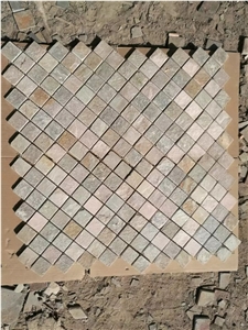 Natural Stone Floor Tile Composited Polished Slate Mosaic, Light Colors Mosaic