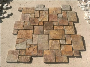 Natural Surface French Pattern Rusty Flooring Slate Tiles