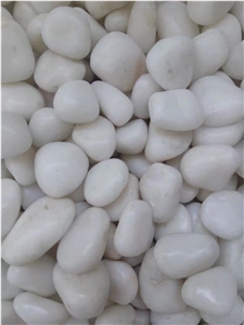 Polished Snow White Pebble Stone with Wax for Landscaping
