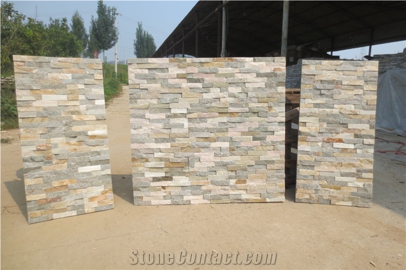 Rough Oyster Slate Stacked Stone Natural Slate Wall Panel And