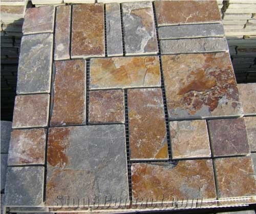 Slate French Pattern Tile with Mat