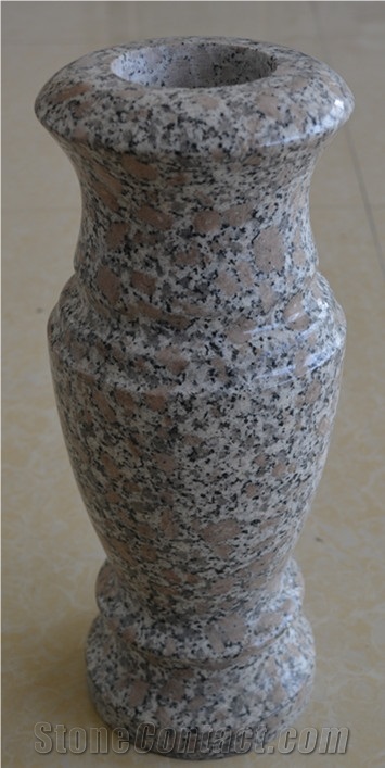 Tombstone Flower Granite Vases for Gravestone