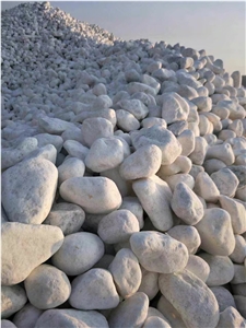 Unpolished Snow White Pebble Stone for Landscaping and Garden Decoration