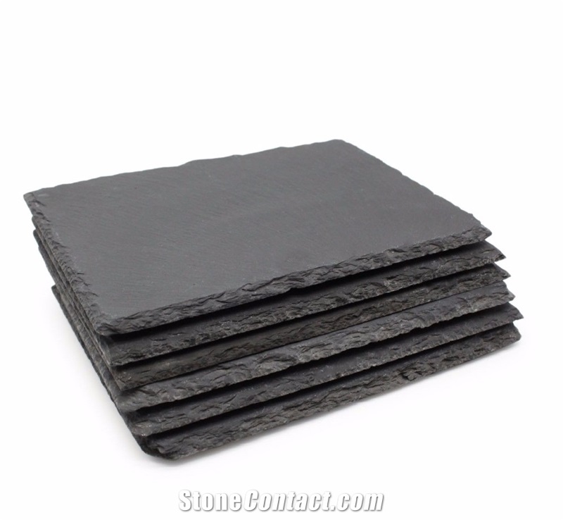 Wholesale Rectangle Black Slate Plate Stone Plate/Slate Cheese Board Wieh Laser Engraving/Heart Shape Laser Engraved Slate Tableware