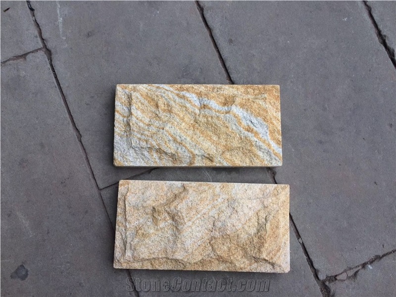 Yellow Wood Sandstone Tiles Sandstone Slabs for Floors and Walls