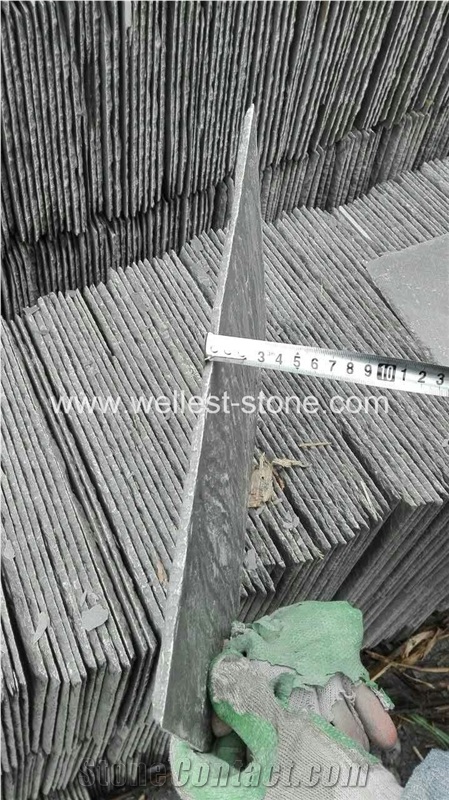 Wellest Natural Grey Slate Roof Tile 50x25cm Roof Covering Tile 5-8mm Thin Slate Tile Best Material