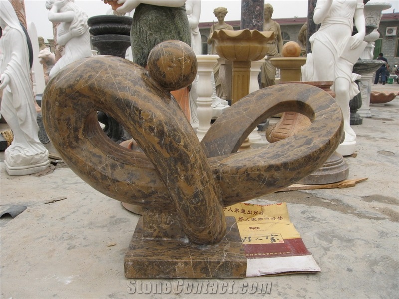 Brown Marble Abstract Statue Sculpture