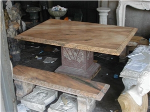 Marble Table and Bench for Garden