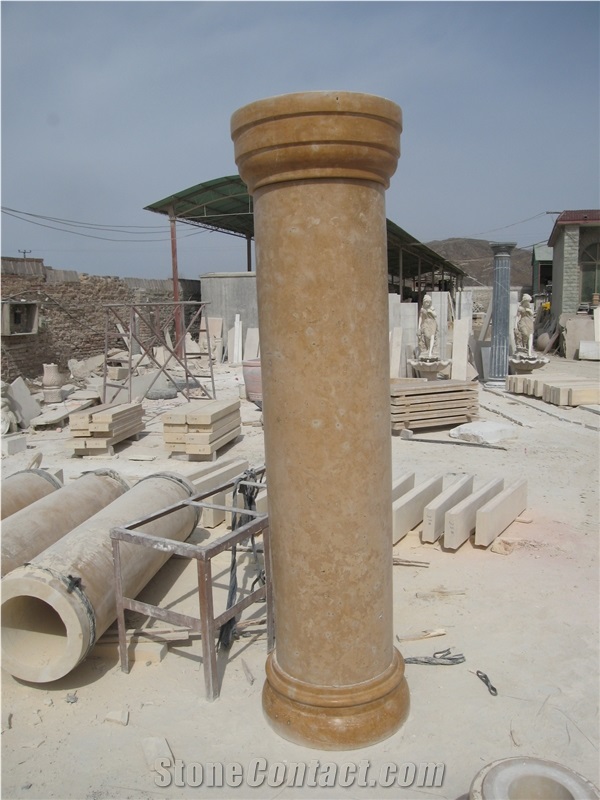 Yellow Limestone Hollow Column for Construciton