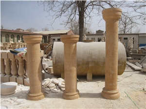 Yellow Limestone Hollow Column for Construciton