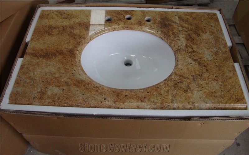 Decoration Material Yellow Granite Countertops/Vanity Tops for Bathroom/Kitchen Room